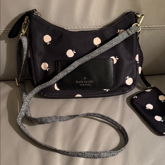 Kate Spade Black Apples Crossbody Bag with Pouch - Picture 9 of 9